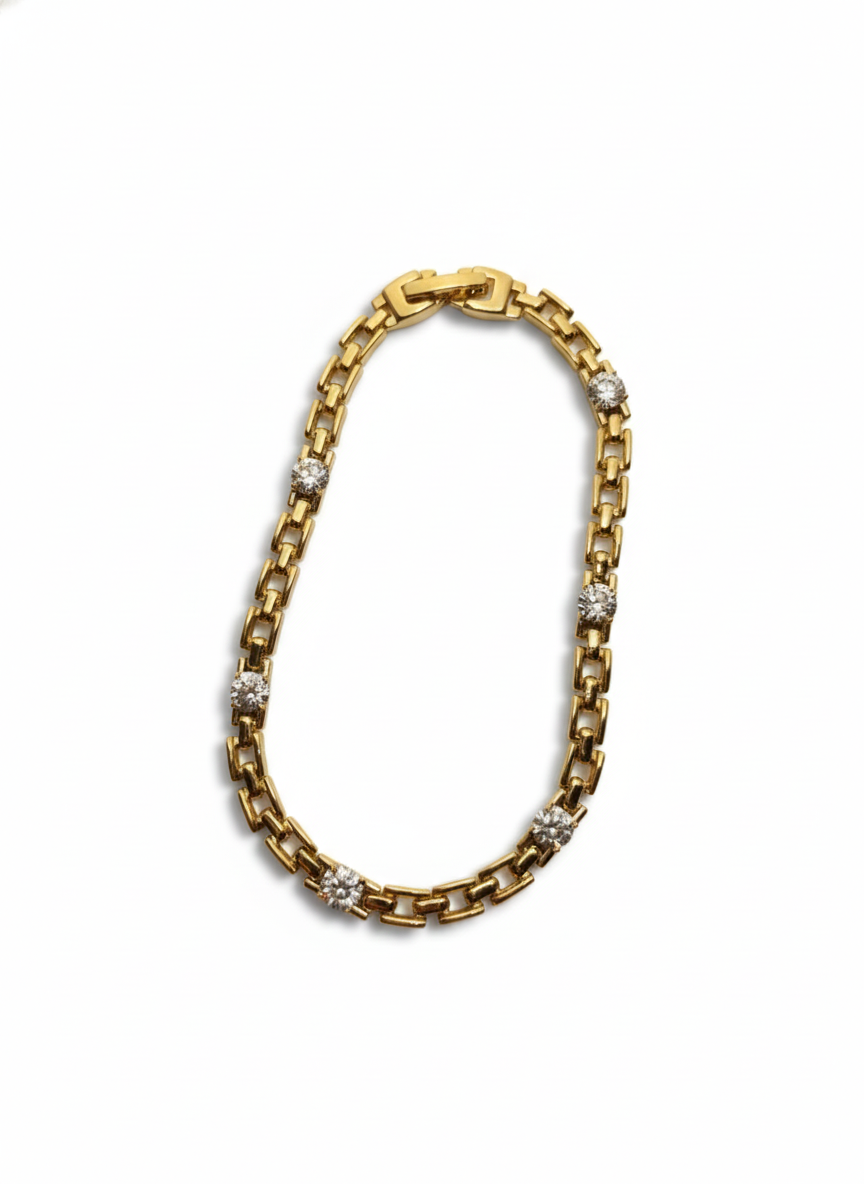 Brazalete Enlace Rectangular con Acentos de Circonita